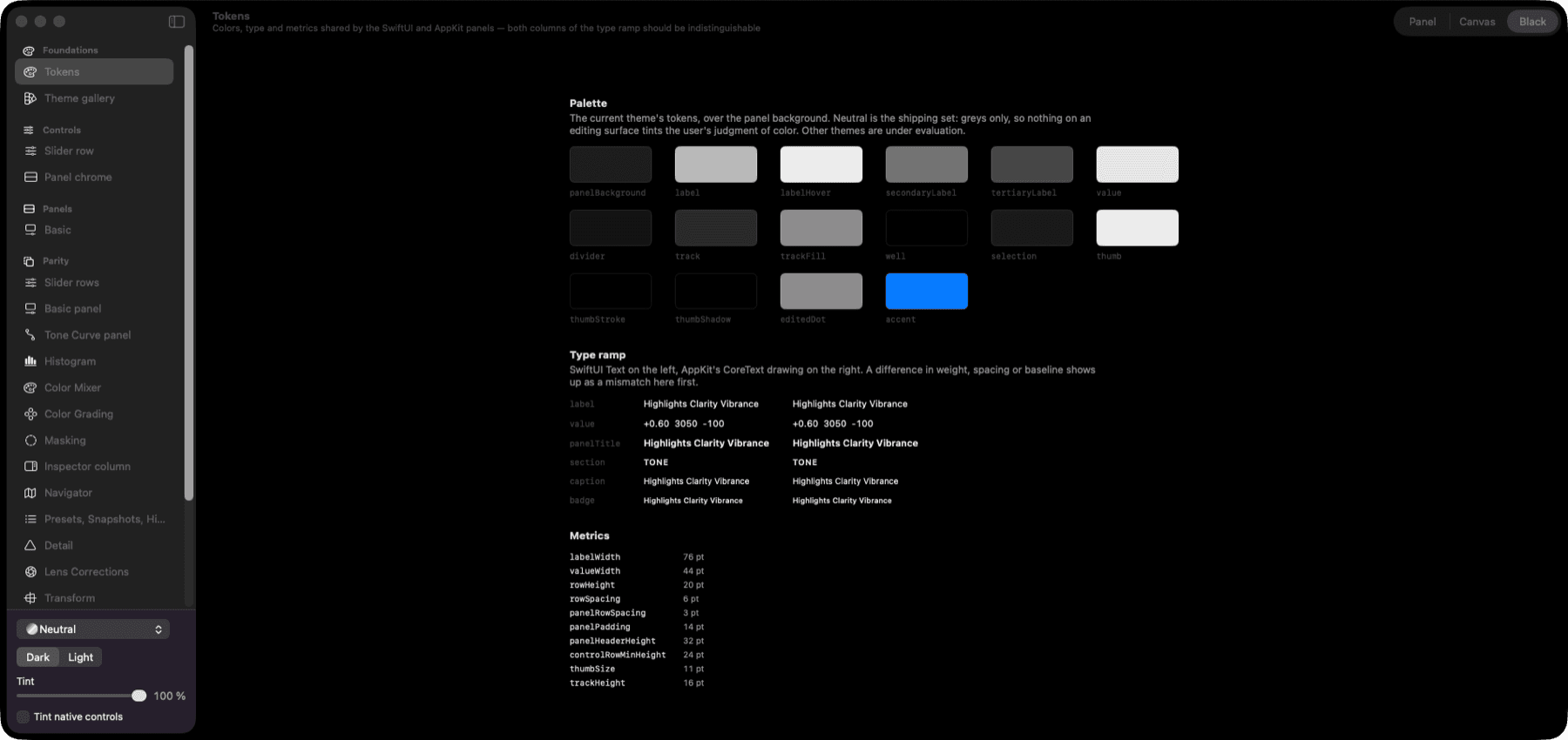Design tokens in the harness