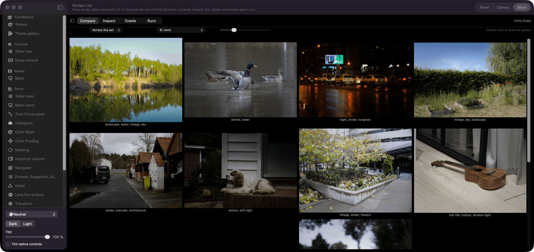 One recipe across the look-development set