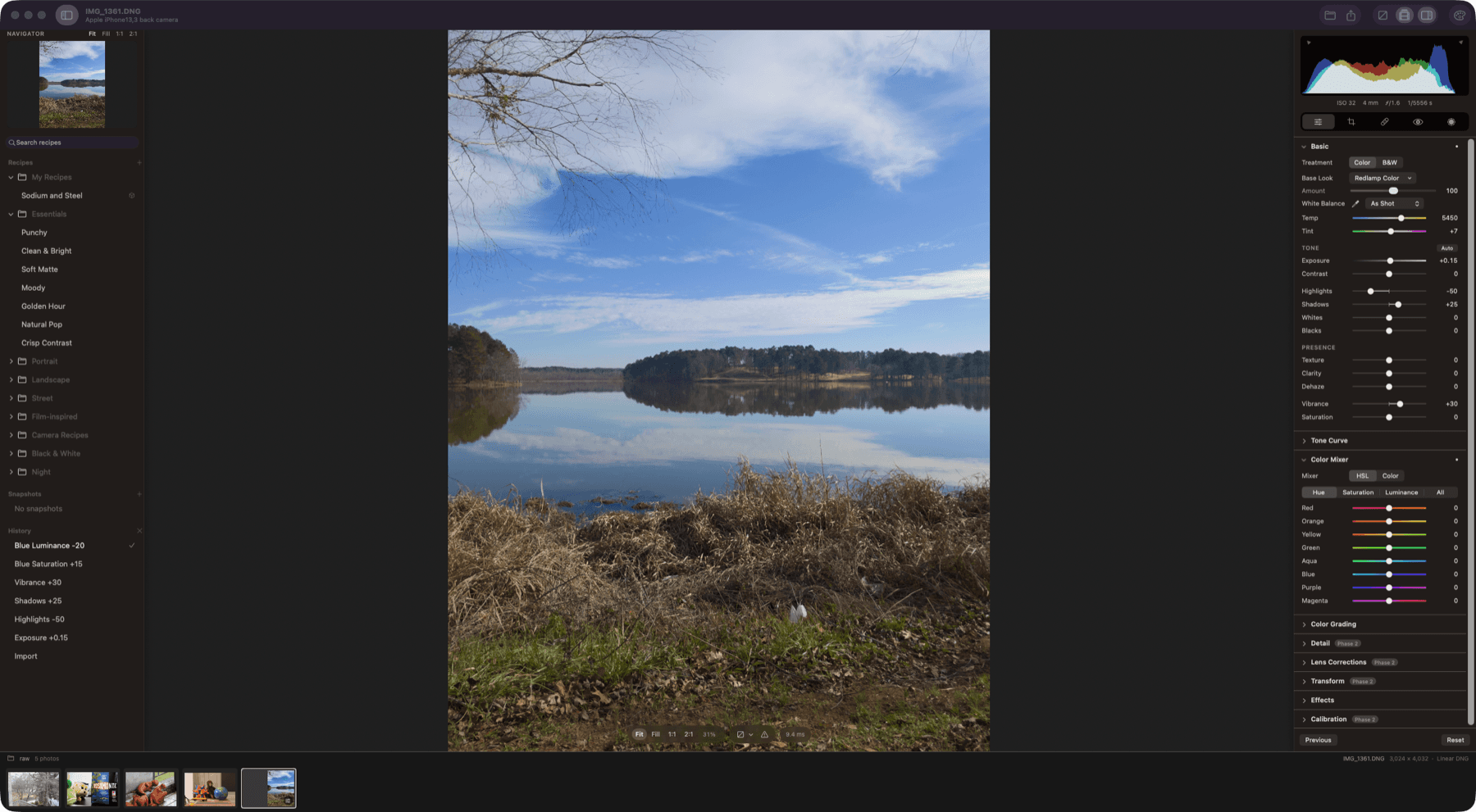 An iPhone 12 Pro ProRAW file in portrait orientation